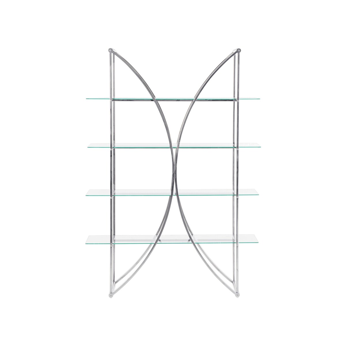 Regał metalowy 4 półki srebrny HOLLOW