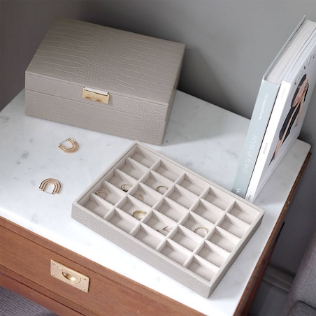 Szkatułka na biżuterię Stackers Croc potrójna classic putty