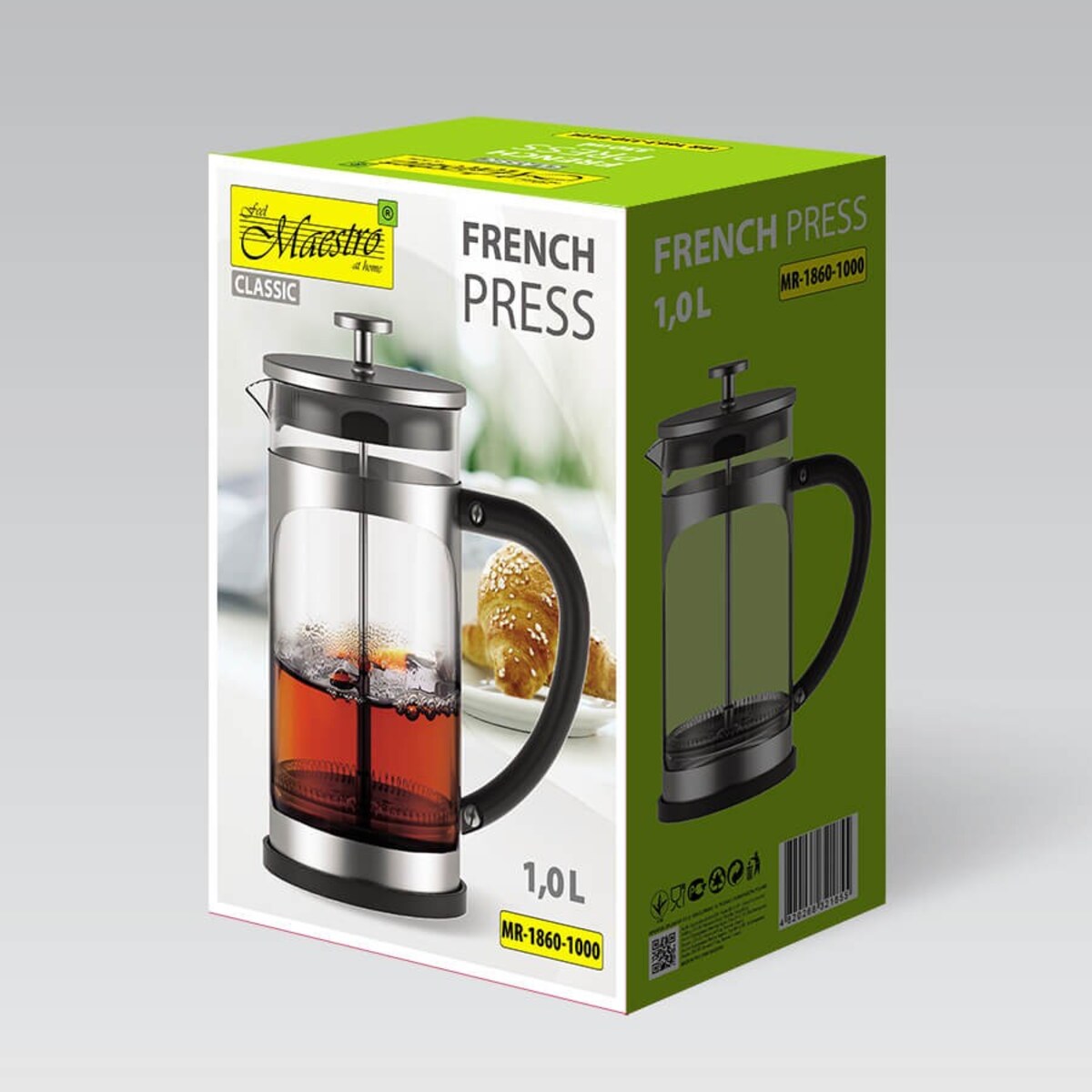 Zaparzacz szklany do kawy herbaty tłokowy french press 1000ml MAESTRO