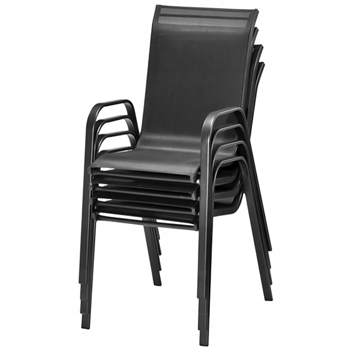 Zestaw mebli ogrodowych JUMI czarny komplet stół i krzesła ogród