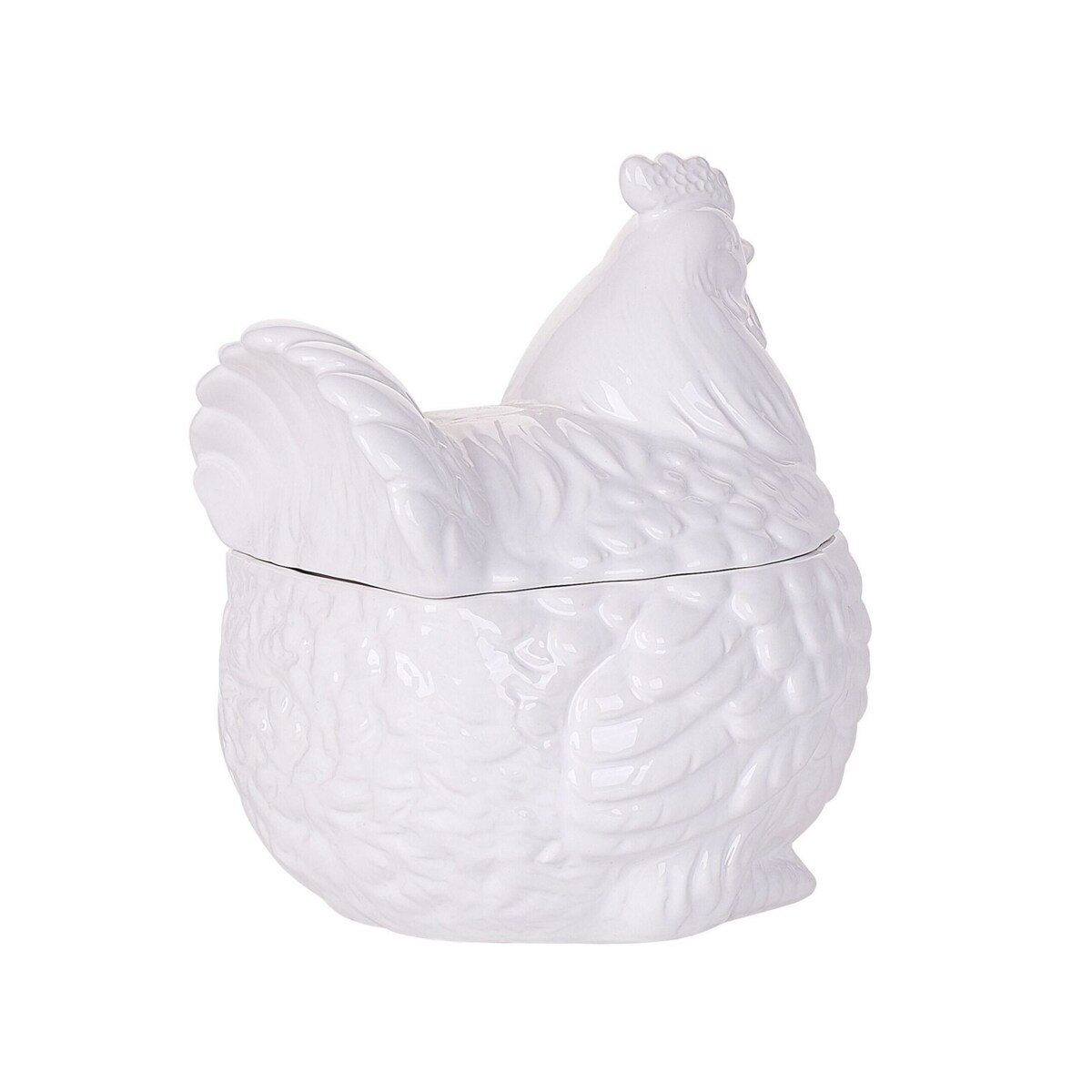 Pojemnik ceramiczny kura biały BINIC