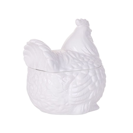 Pojemnik ceramiczny kura biały BINIC