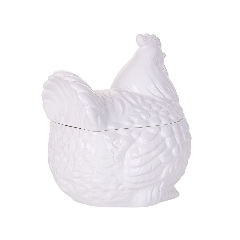 Pojemnik ceramiczny kura biały BINIC