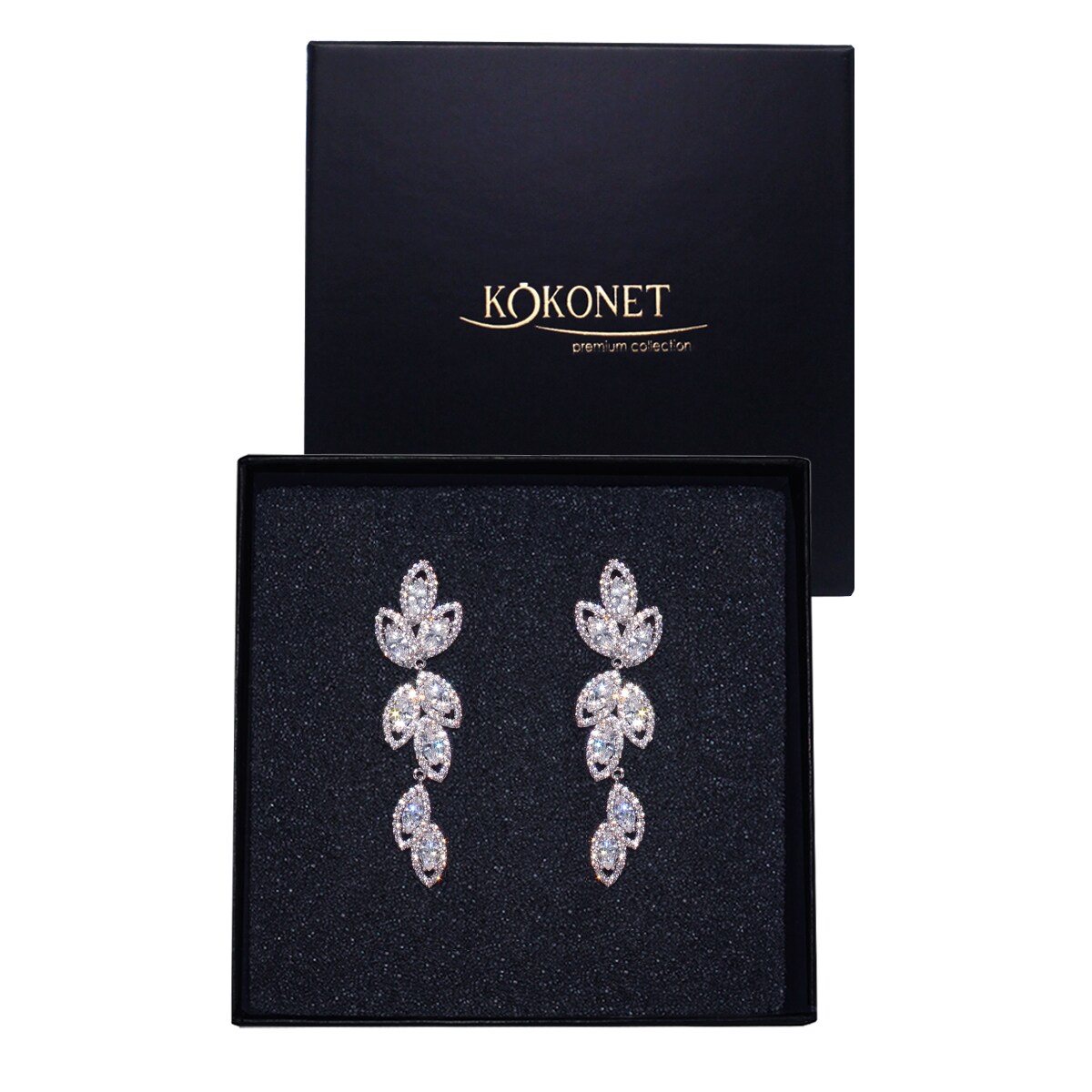 Srebrne KOLCZYKI ślubne z listkami w stylu boho GLAM wygodne delikatne