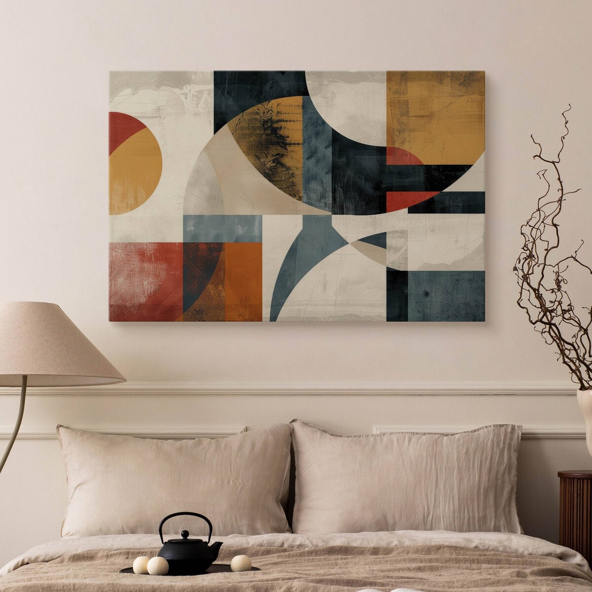 Obraz Canvas Do Sypialni Abstrakcja Barwne Kształty Geometryczne 70x50cm