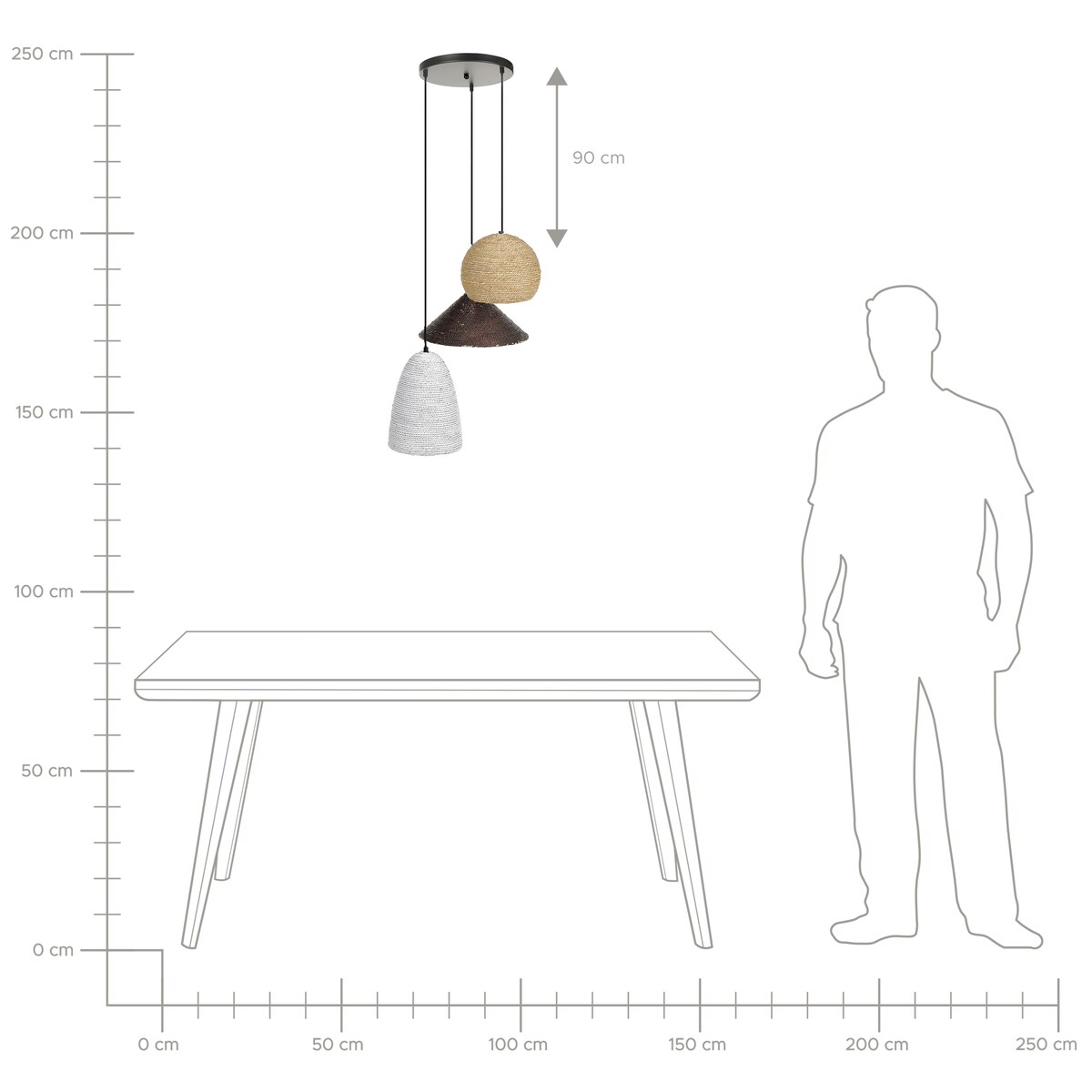 Lampa wisząca ENDRICK Plecionka Naturalny Biały Brązowy