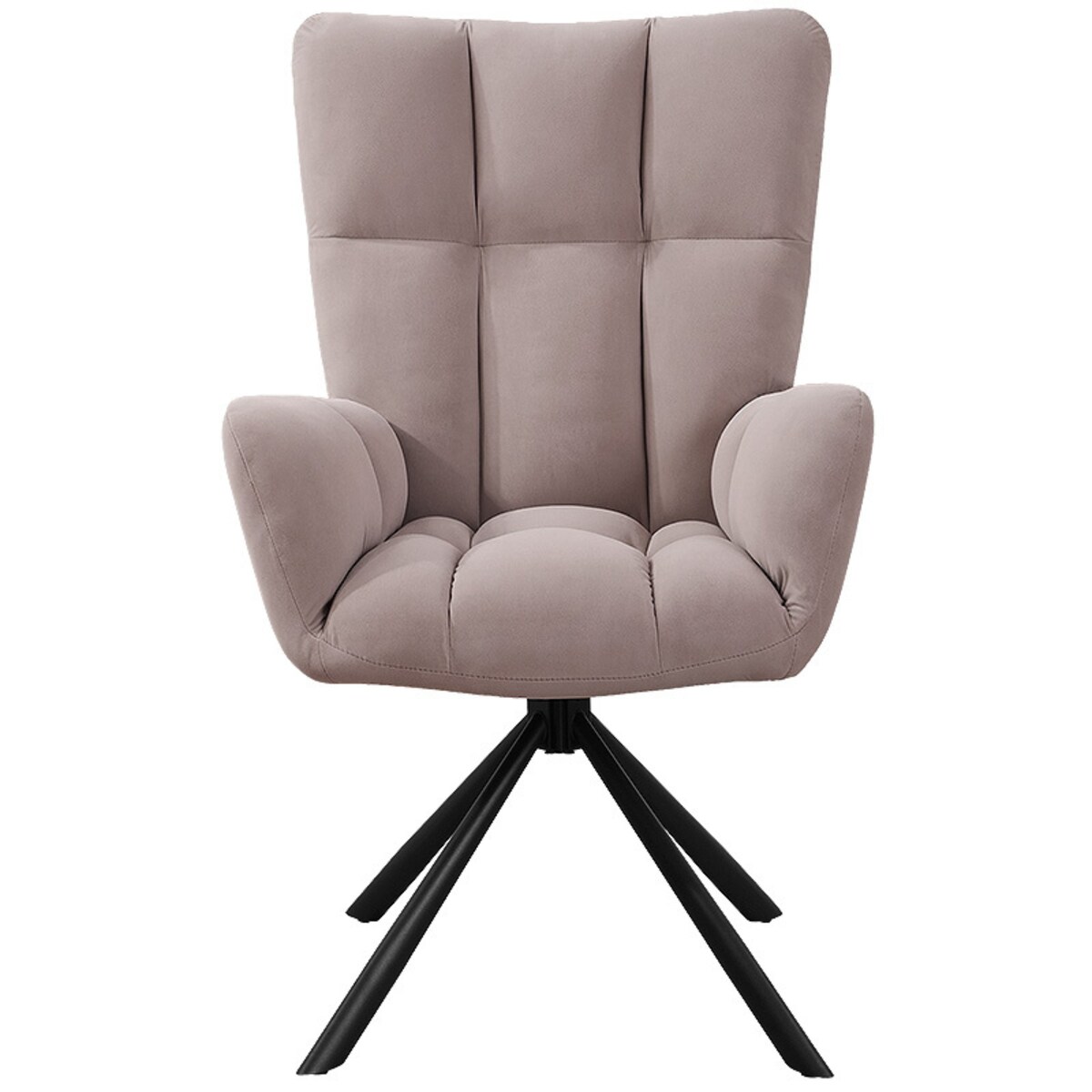 Krzesło tapicerowane obrotowe 180 do salonu jadalni nowoczesne welurowe szaro-beżowe