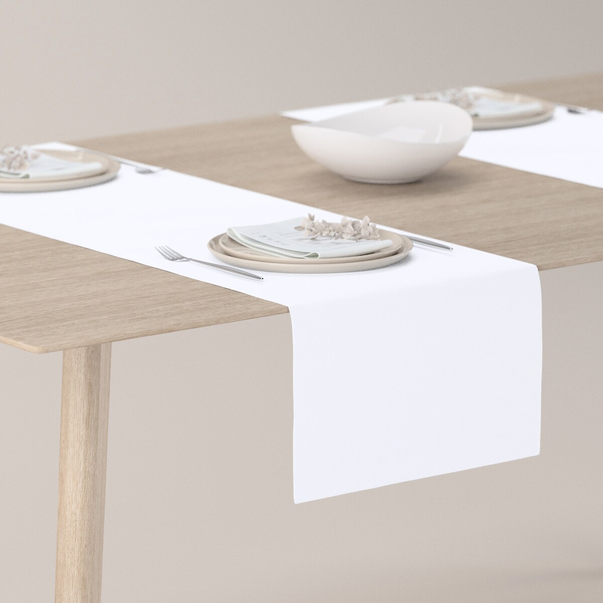 Bieżnik prostokątny 40x130 śnieżnobiały