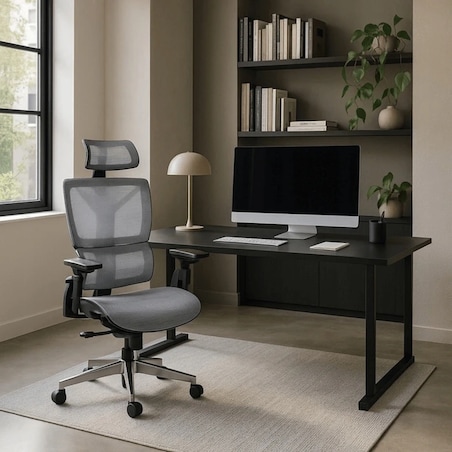 Fotel biurowy obrotowy ergonomiczny do biurka szary MARTIN