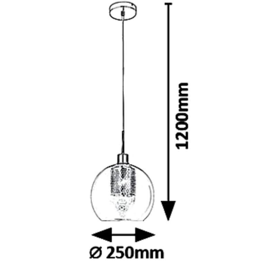 Modernistyczna LAMPA wisząca PHILANA 6495 Rabalux szklana OPRAWA ażurowa ZWIS kula ball złoty przezroczysty