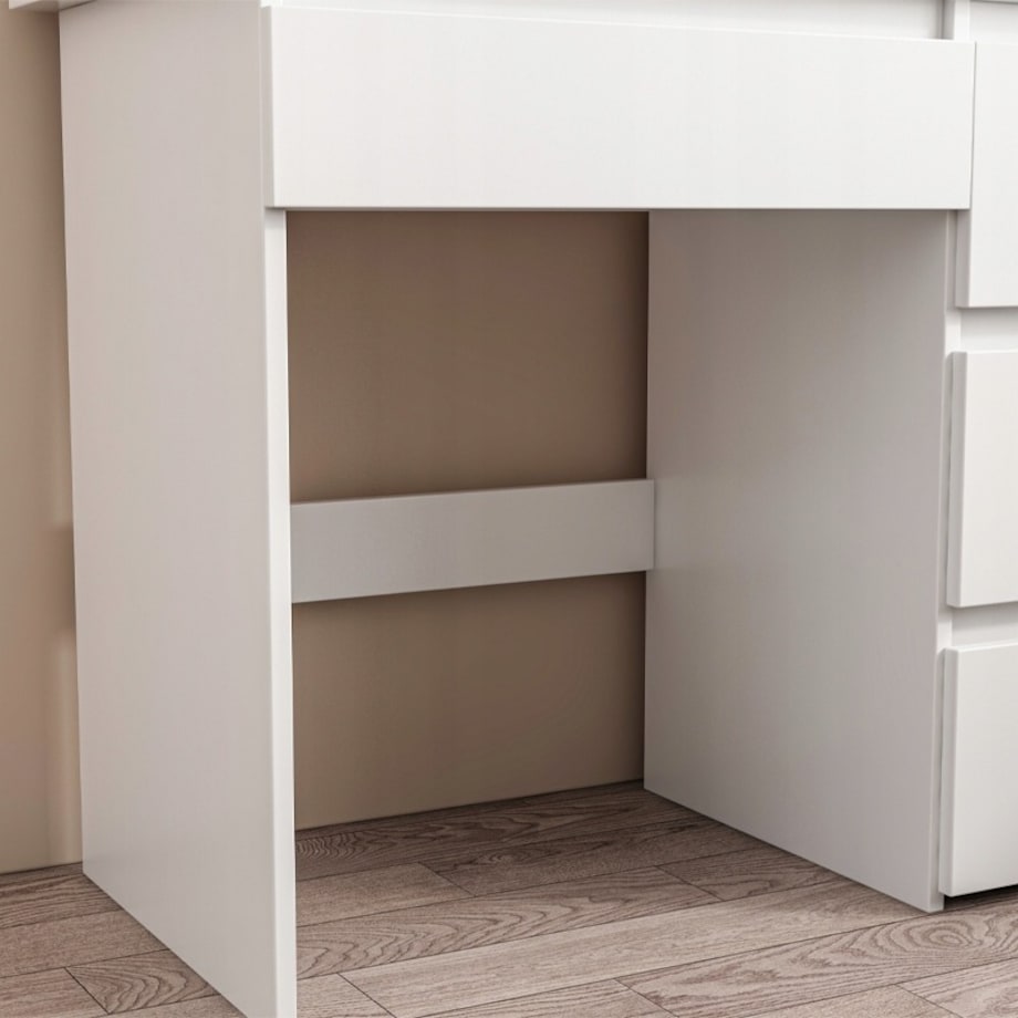 Toaletka do makijażu wizażu kosmetyczna z lustrem led nowoczesna loft 90 cm