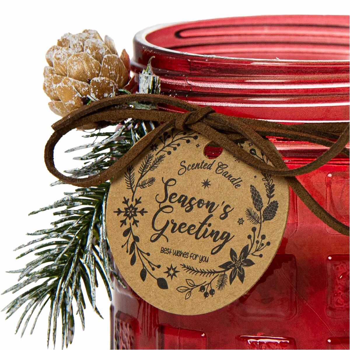 Świeczka Zapachowa Świeca Świąteczna Zapach Drzewny Dekoracja Czerwona