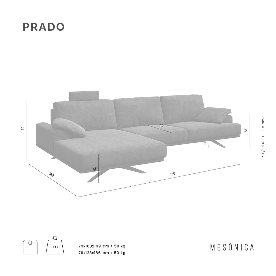 Sofa narożna Prado - ciemnogranatowa