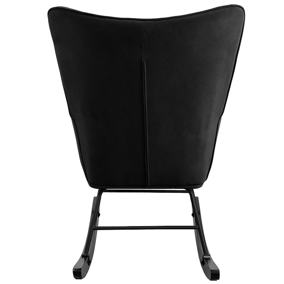 Fotel bujany tapicerowany welur wygodny wypoczynkowy uszak salon czarny