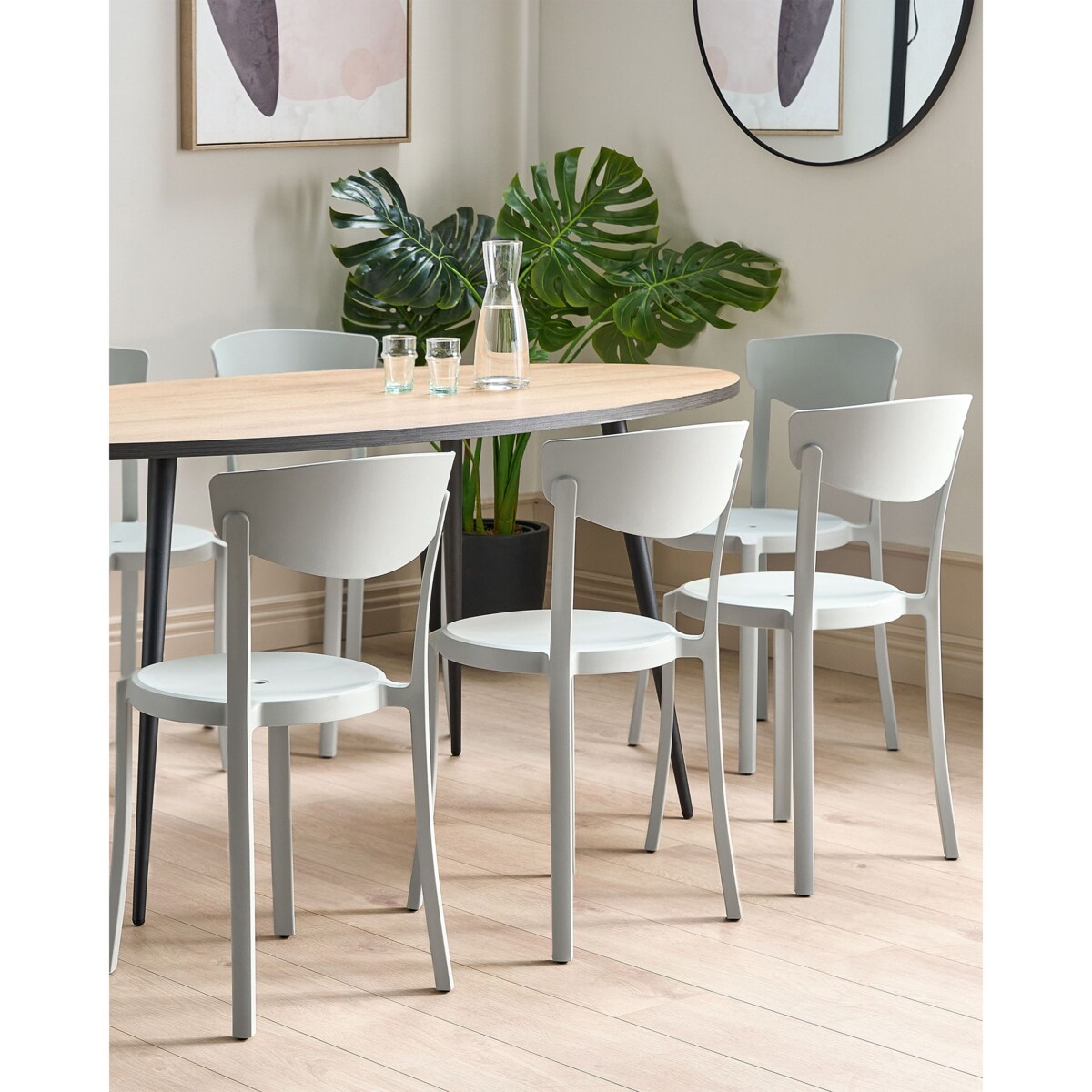 Zestaw 8 krzeseł do jadalni VIESTE Jasnoszary