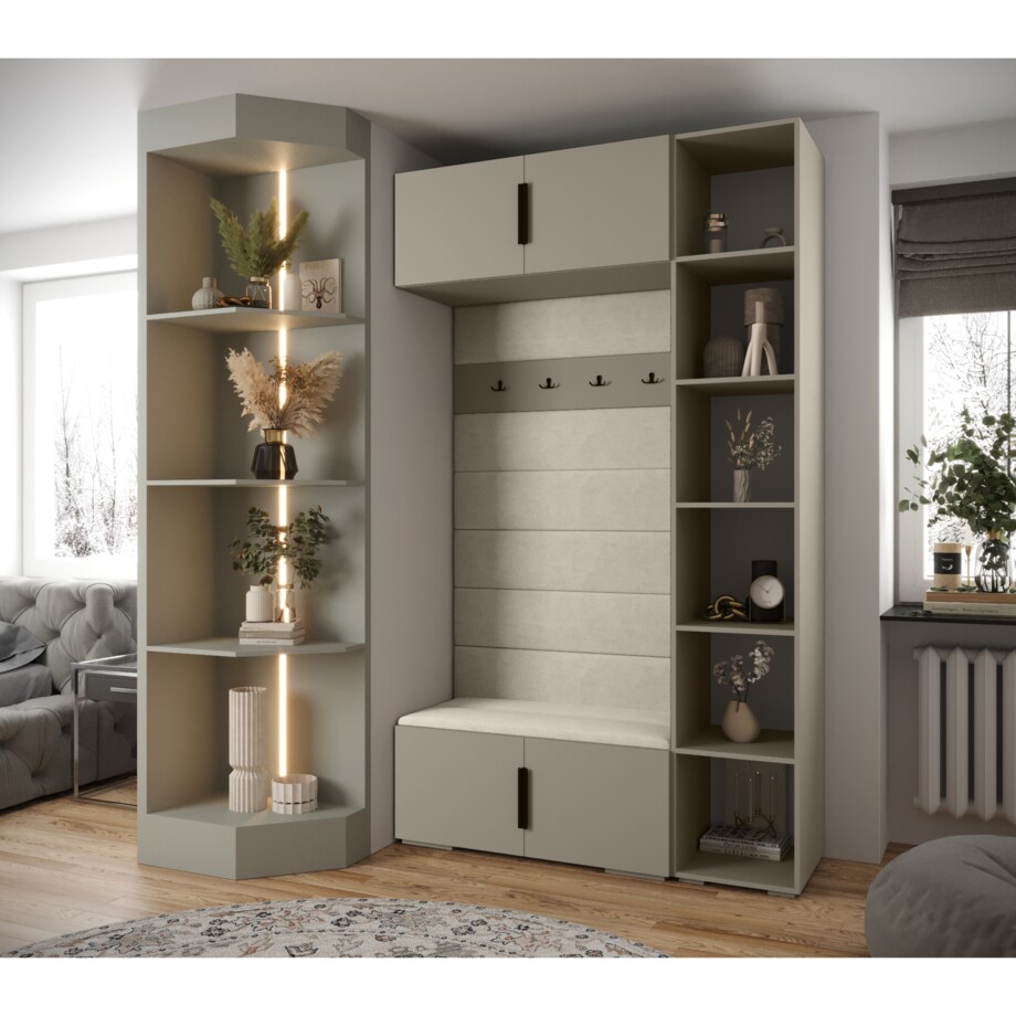 Garderoba do przedpokoju INOVA 1 Z20 kaszmir+czarny+manila02