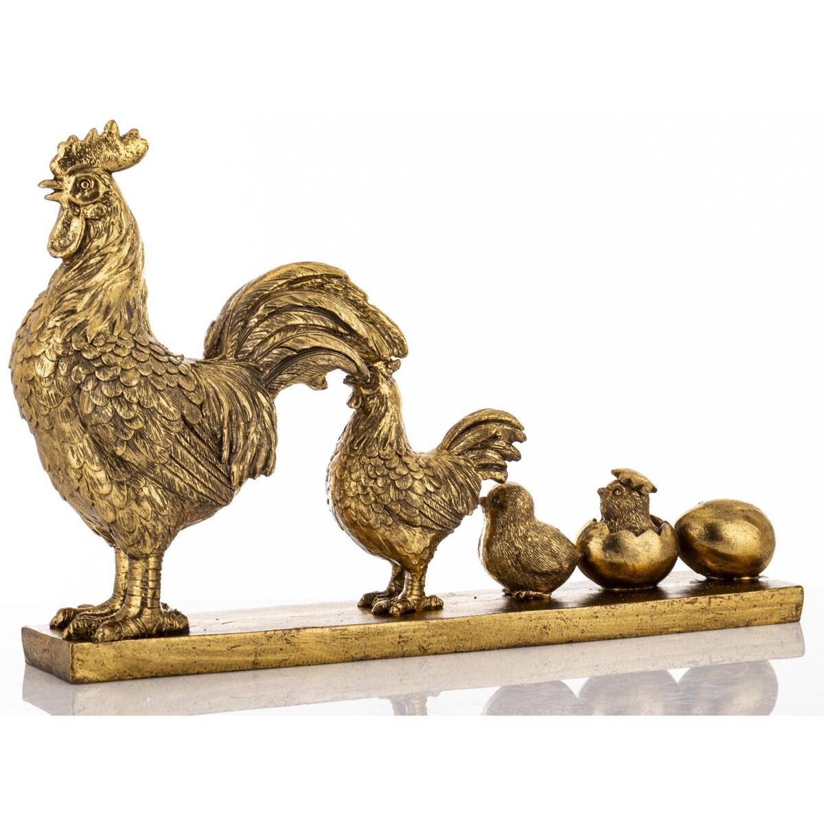 Dekoracja - złota kurnikowa RODZINA 21,5x33x7 cm small