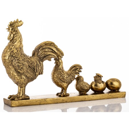 Dekoracja - złota kurnikowa RODZINA 21,5x33x7 cm small