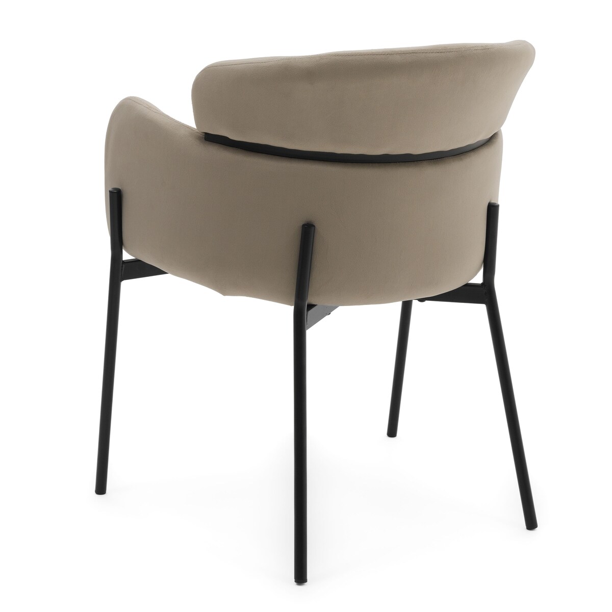 Krzesło tapicerowane welurowe do salonu BOLZANO ciemnobeżowe