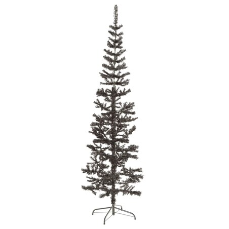 vidaXL Smukła choinka, czarna, 180 cm