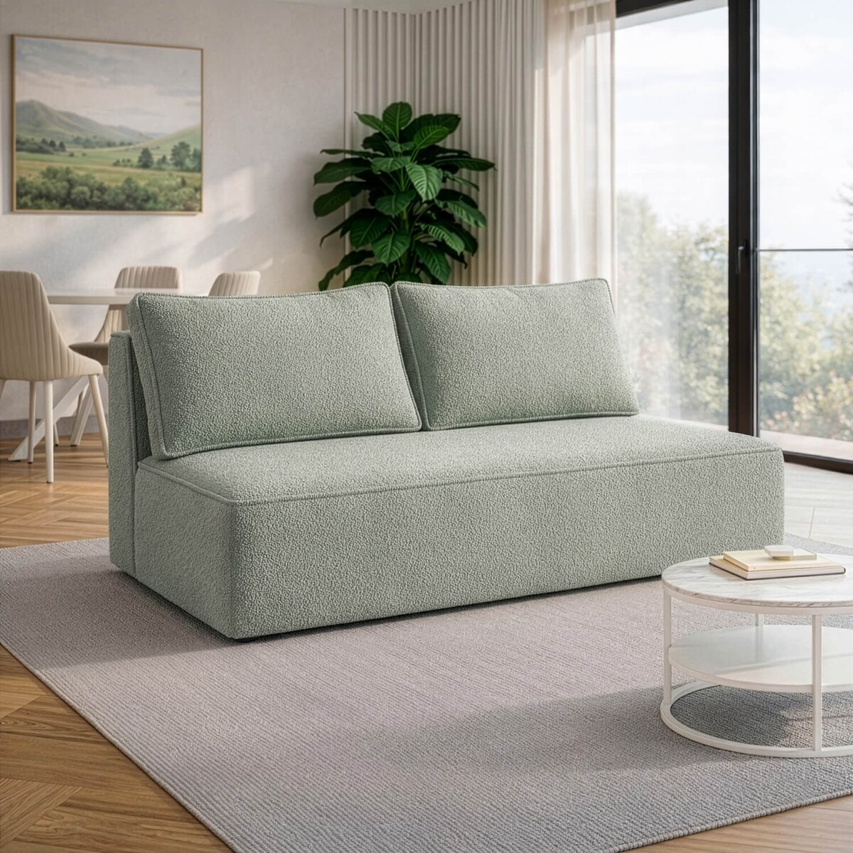 Sofa Rozkładana Kanapa z Funkcją Spania Dwuosobowa Do Salon Szara MAVIA