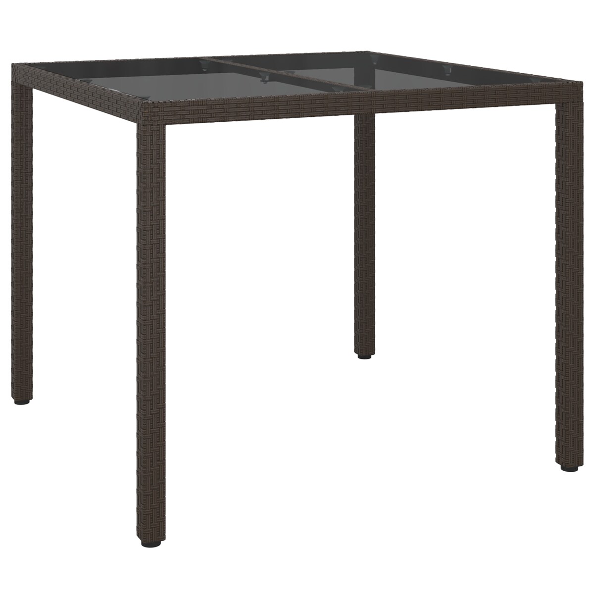 vidaXL Stół do jadalni w ogrodzie Brązowy 90x90x75 cm Polirattan
