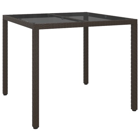 vidaXL Stół do jadalni w ogrodzie Brązowy 90x90x75 cm Polirattan