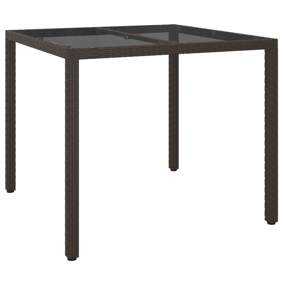 vidaXL Stół do jadalni w ogrodzie Brązowy 90x90x75 cm Polirattan