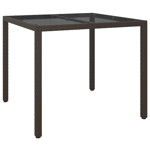 vidaXL Stół do jadalni w ogrodzie Brązowy 90x90x75 cm Polirattan