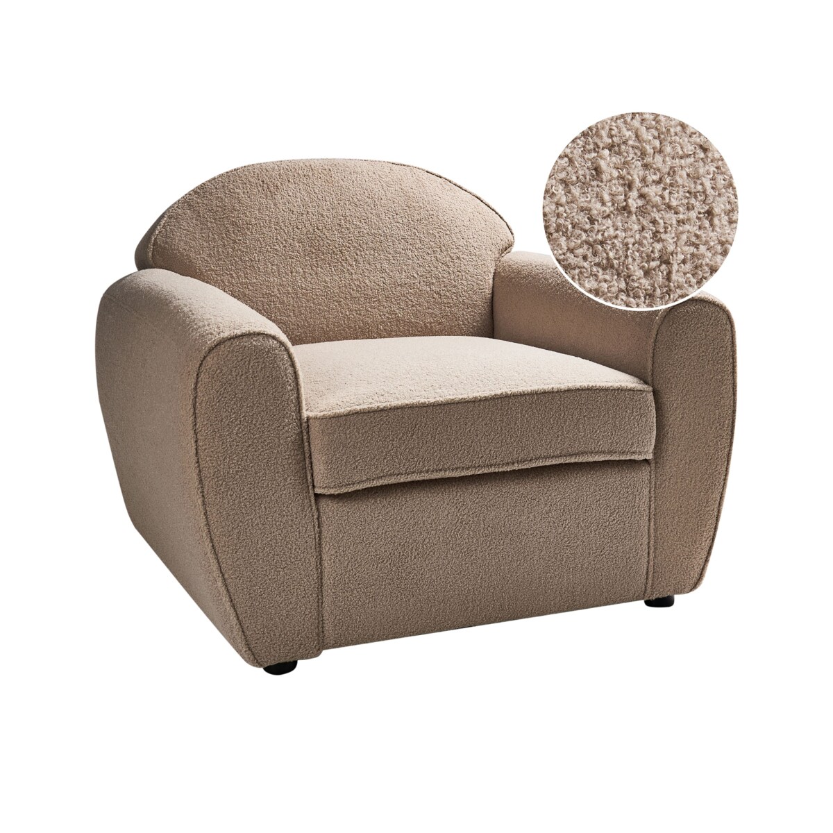 Fotel ELLEDE Boucle Jasnobrązowy