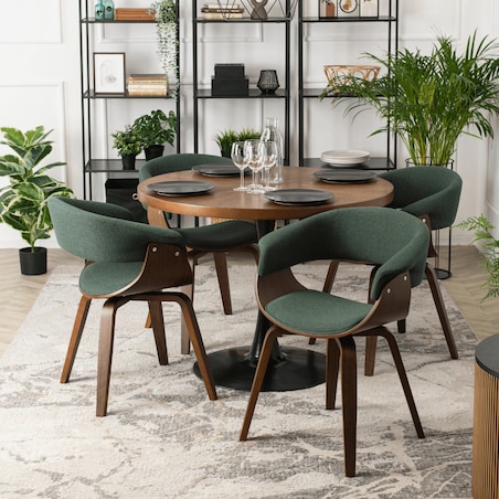 Krzesło Tapicerowane Loftowe Drewno Gięte GARY 2 Zielone Do Salonu Loft