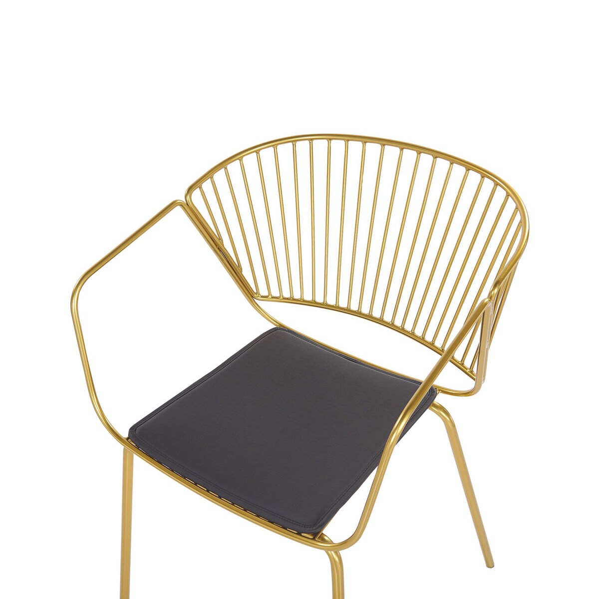 Zestaw 2 metalowych krzeseł do jadalni złoty RIGBY