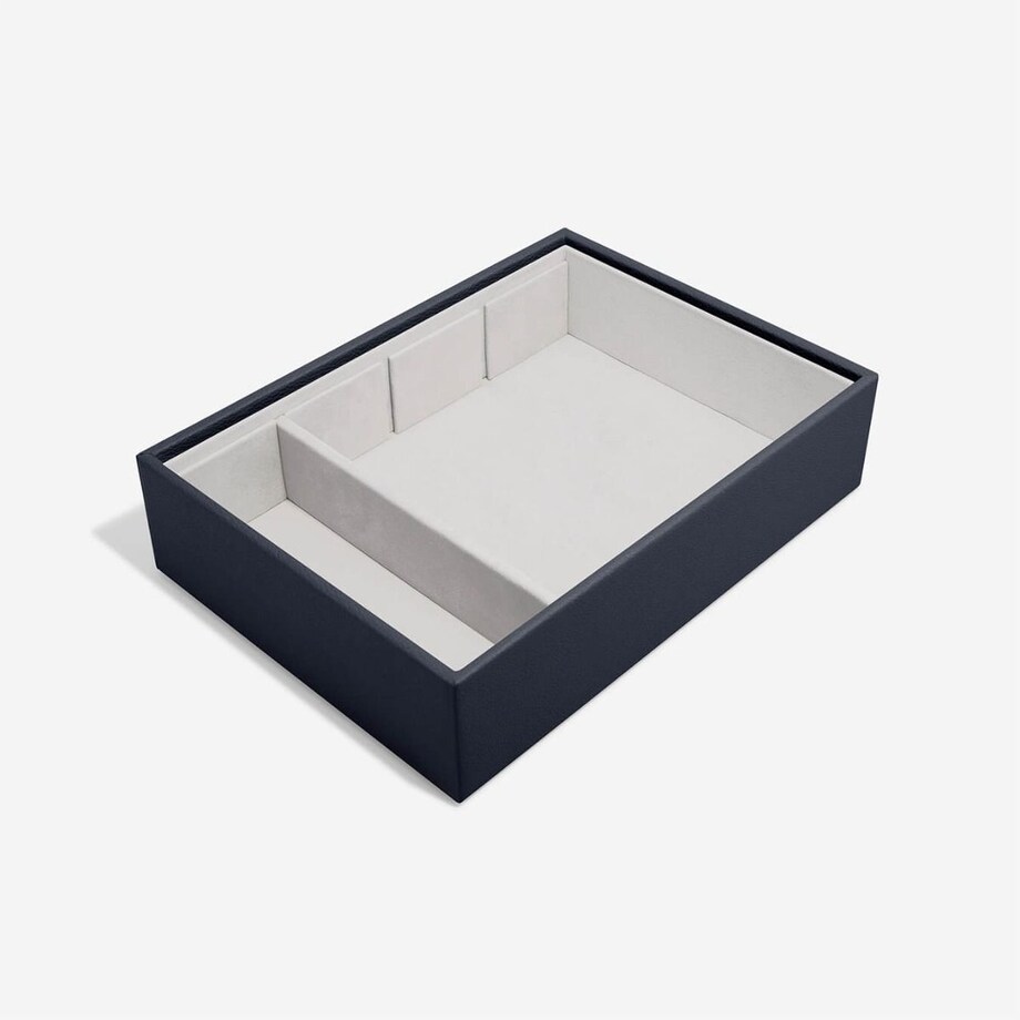 Pudełko na okulary Stackers Classic Pebble granatowe 4 komorowe