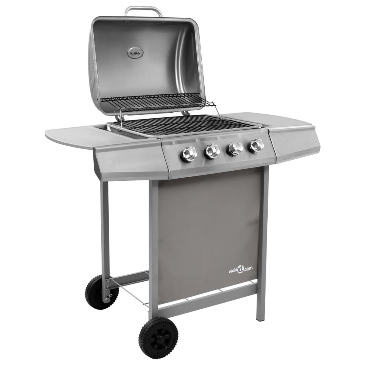 vidaXL Grill gazowy z 4 palnikami, srebrny