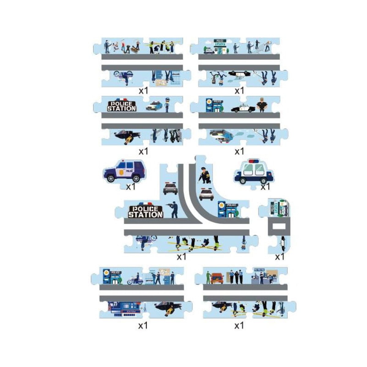 Droga - tor dla samochodów Policja - Puzzle 44 elementy