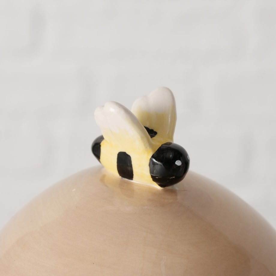Pojemnik ceramiczny z pokrywką i łyżeczką HONEY, 445 ml