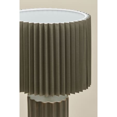 Lampa stołowa z ceramiki i tkaniny Marvila 60 cm wojskowa zieleń