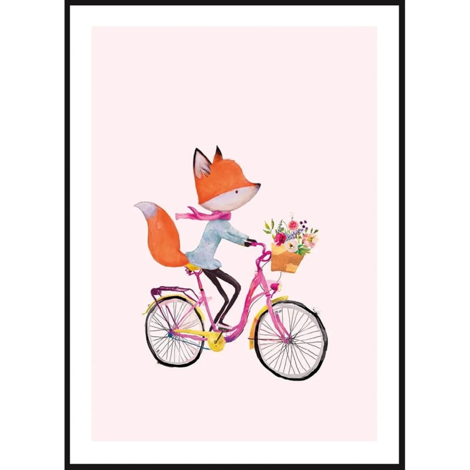 Poster Story, Plakat, Obraz - Lisek Na Rowerze, wymiary 42 x 60 cm