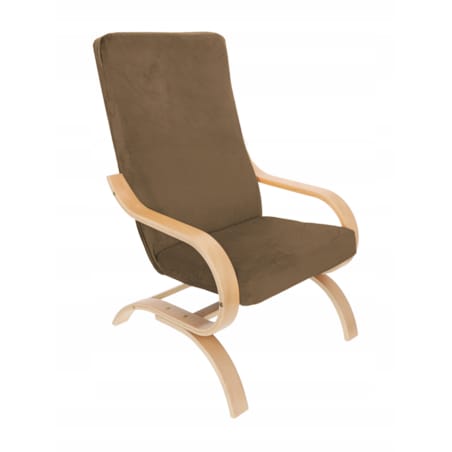 Pokrowiec Na Fotel Finka Kakaowy Brąz Welur Elastyczny