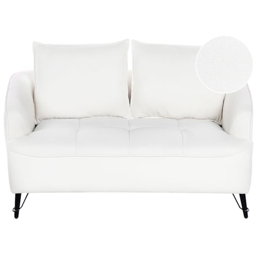 Sofa dwuosobowa boucle biała HOBRO