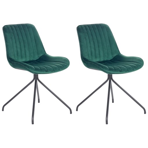 Zestaw 2 krzeseł do jadalni welurowy zielony NAVASOTA
