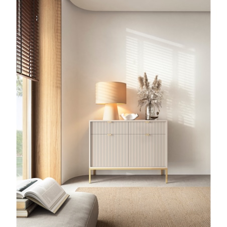 Komoda NEW do przedpokoju KSZ104 - kaszmirowa + st. złoty