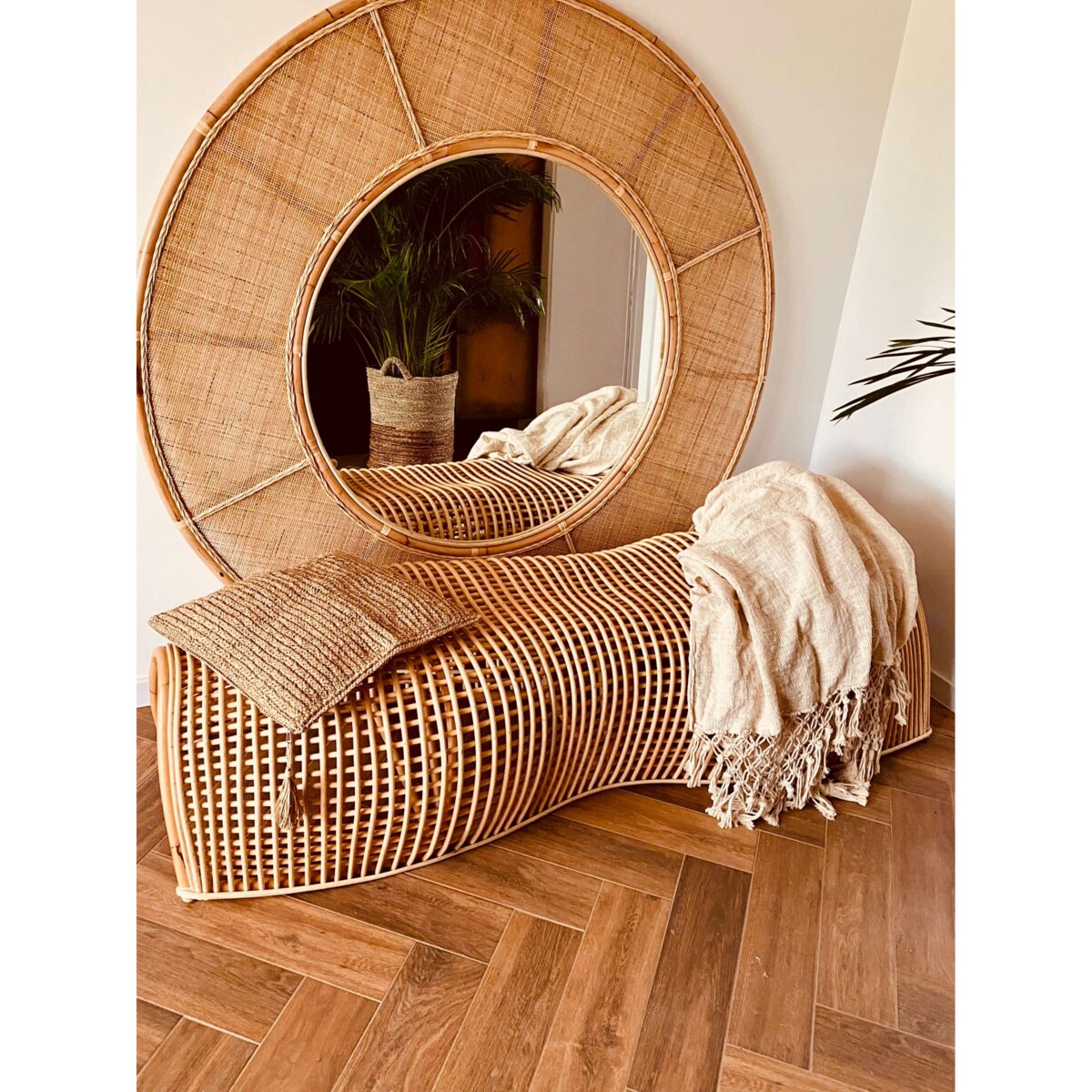 Rattanowa ławka CROCODILE