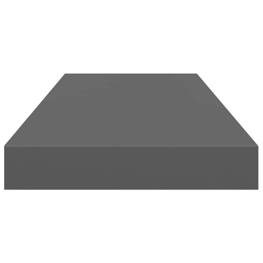 vidaXL Półki ścienne, 4 szt., wysoki połysk, szare, 60x23,5x3,8cm, MDF