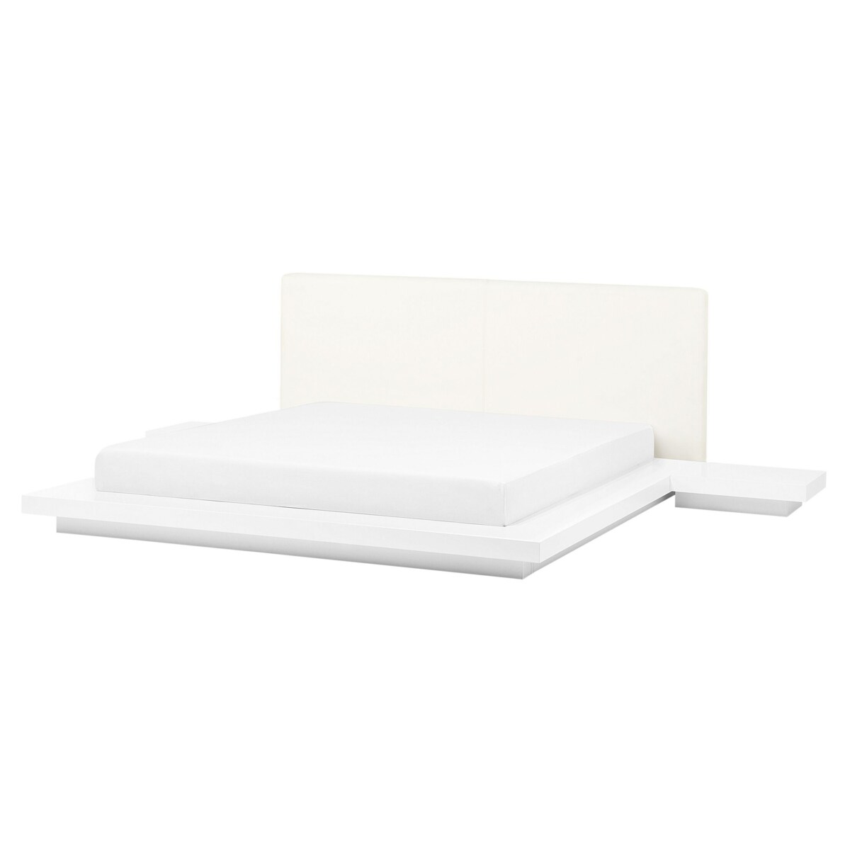 Łóżko wodne ze stolikami nocnymi 160 x 200 cm białe ZEN