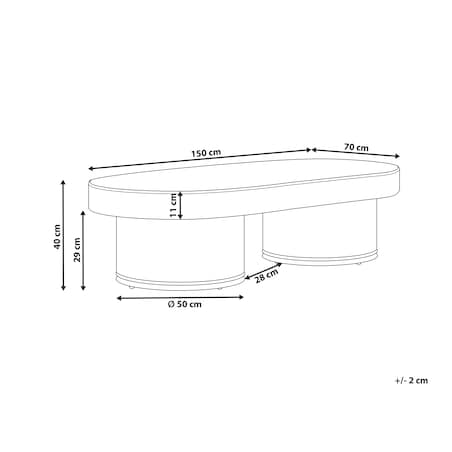 Stolik kawowy ogrodowy AIROLE 150 cm 70 cm Rattan Brązowy