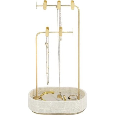 Stojak na biżuterię Stackers Multi-Hook jasnobeżowy lniany