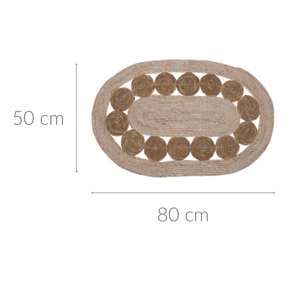Dywan z juty, 80 x 50 cm, owalny