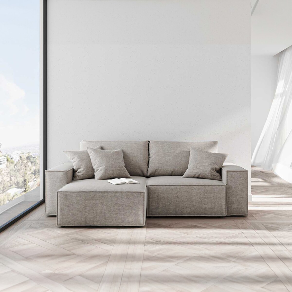 Melow Sofa narożna - jasnoszara