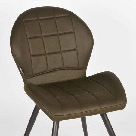 LABEL51 Krzesła stołowe Sil, 2 szt., 51x64x87 cm, zielone, mikrofibra